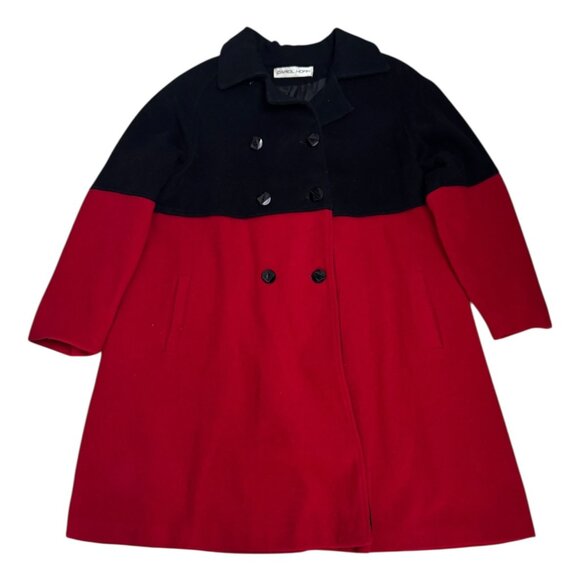 CAROL HORN Vintage 90s WOOL Luxury Designer Pea Coat Trench Womens 10 - Picture 3 of 6